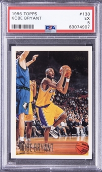 1996-97 Topps #138 Kobe Bryant Rookie Card - PSA EX 5